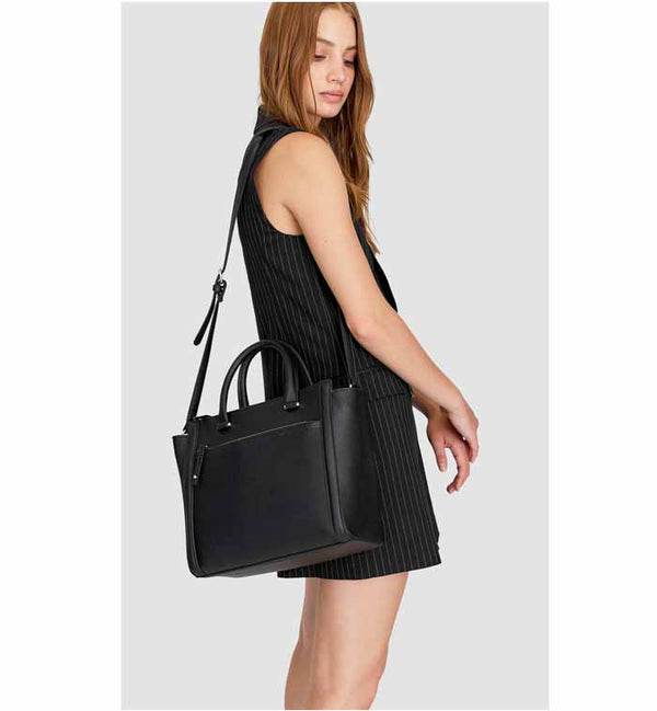 Stradivarius- Zipper Tote Bag- Black by Bagallery Deals priced at #price# | Bagallery Deals