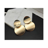 Dama Rusa- Round Curved Double Layer Plain Gold Earrings For Women- TM-E-11