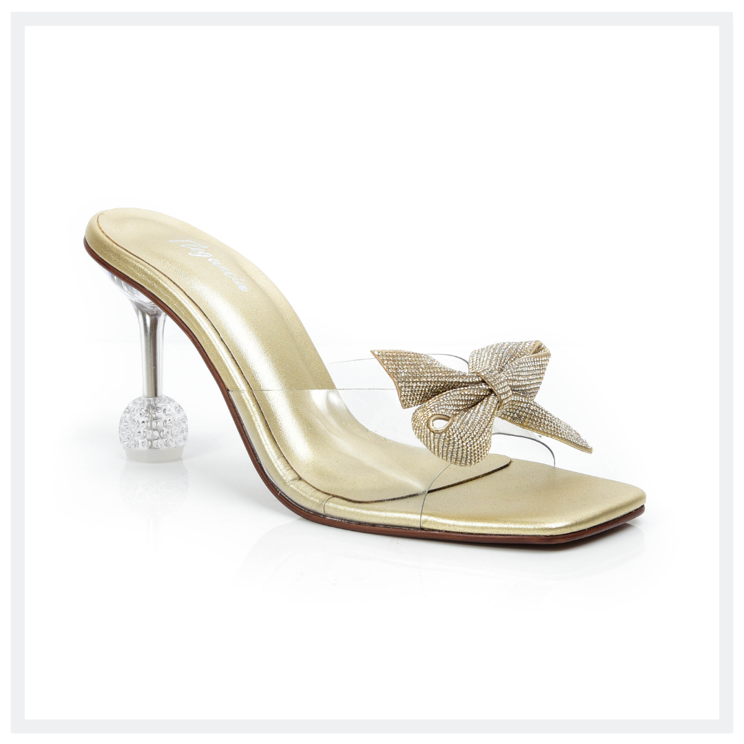 Gold transparent heels outlet