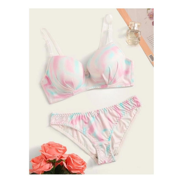 Shein- Tie Dye Underwire Lingerie Set