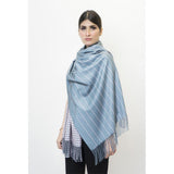 Woolen Printed Stole Sky Blue