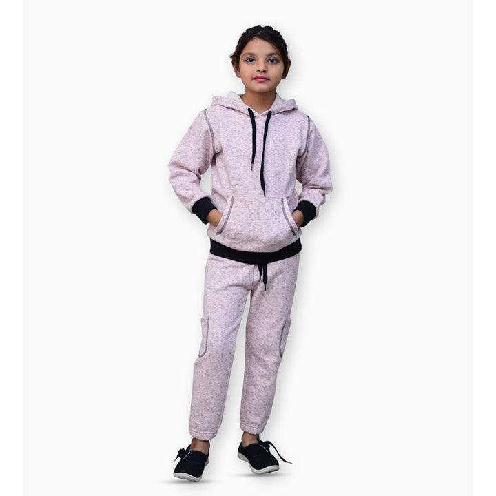 Kids Polo- Textured Sweat Pants - Pink