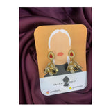 Garnet Lane- Kundan Dangler Jhumki- Golden