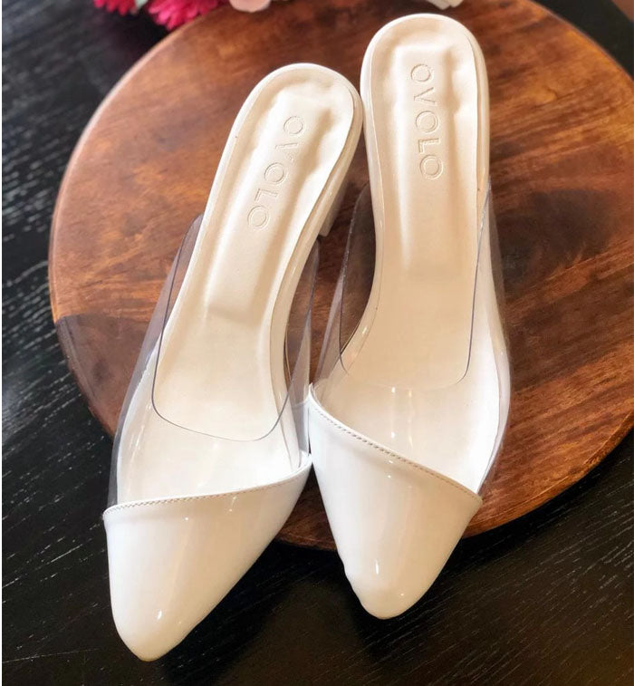 Ovolo- Gloss Queen Sandals White