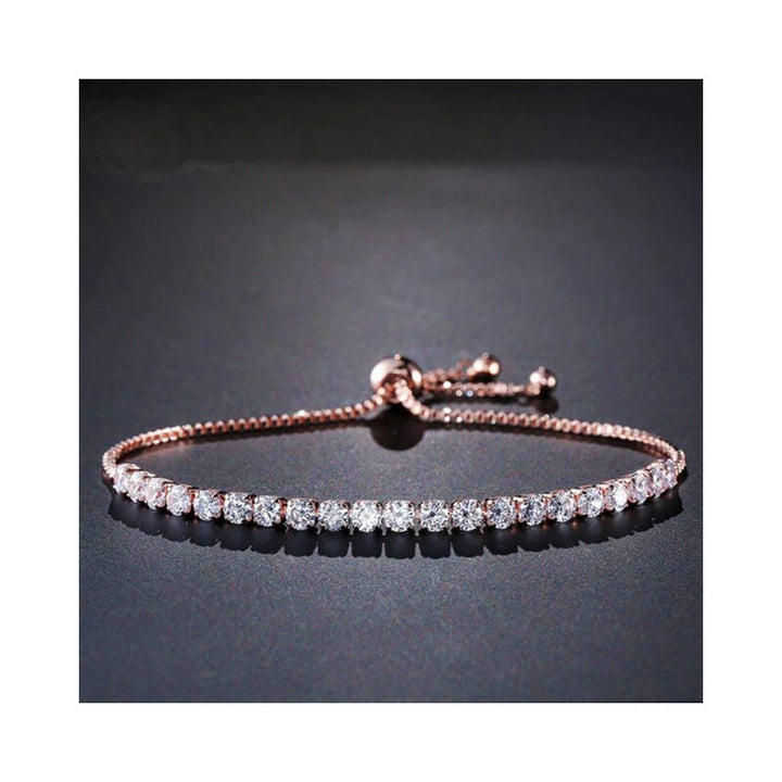 Zardi- Adjustable Bracelet  - Zircon - Rose Gold