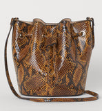 H&M- Brown/Snakeskin-Patterned Small bucket bag