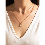 Shein- Water-drop Pendant Layered Necklace