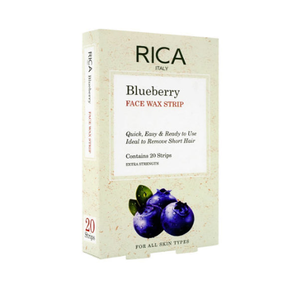 Rica Wax- Blueberry Face Wax Strips, All Skin Types, 20-Pack