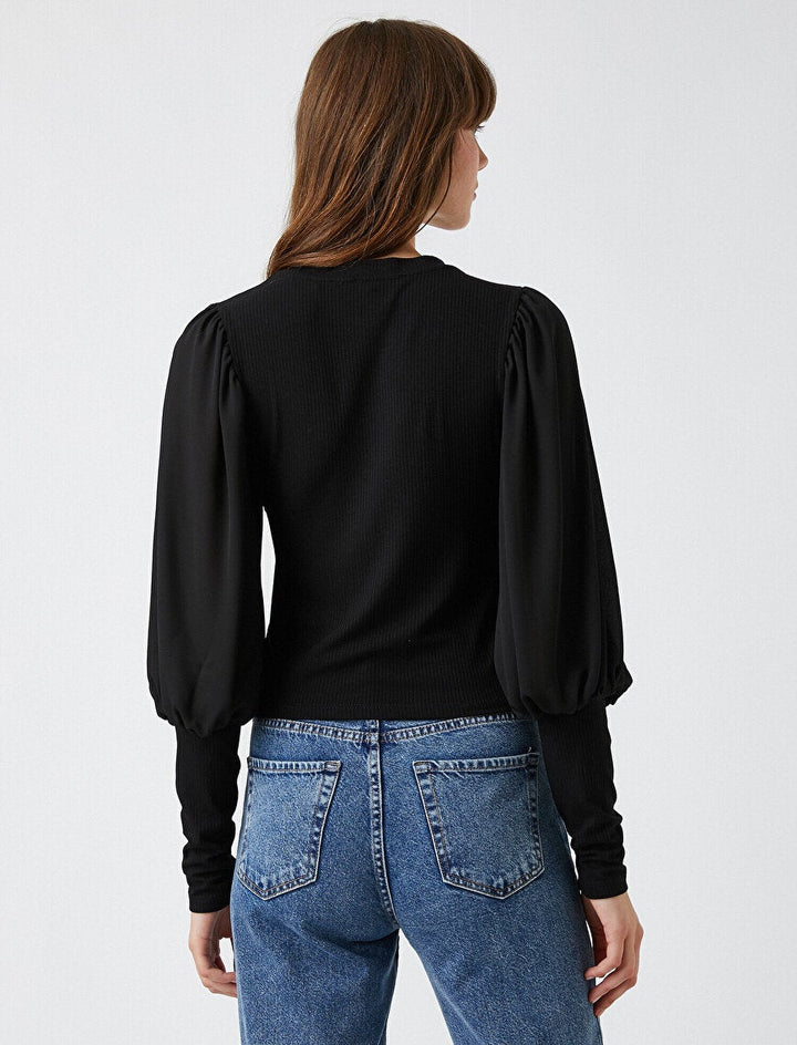 Koton- Watermelon Sleeve T - Shirt - Black