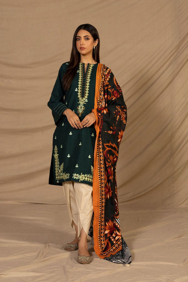 Sapphire- 2 Piece - Embroidered Khaddar Suit