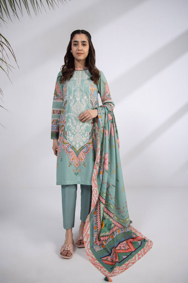 Sapphire-Embroidered Lawn Shirt