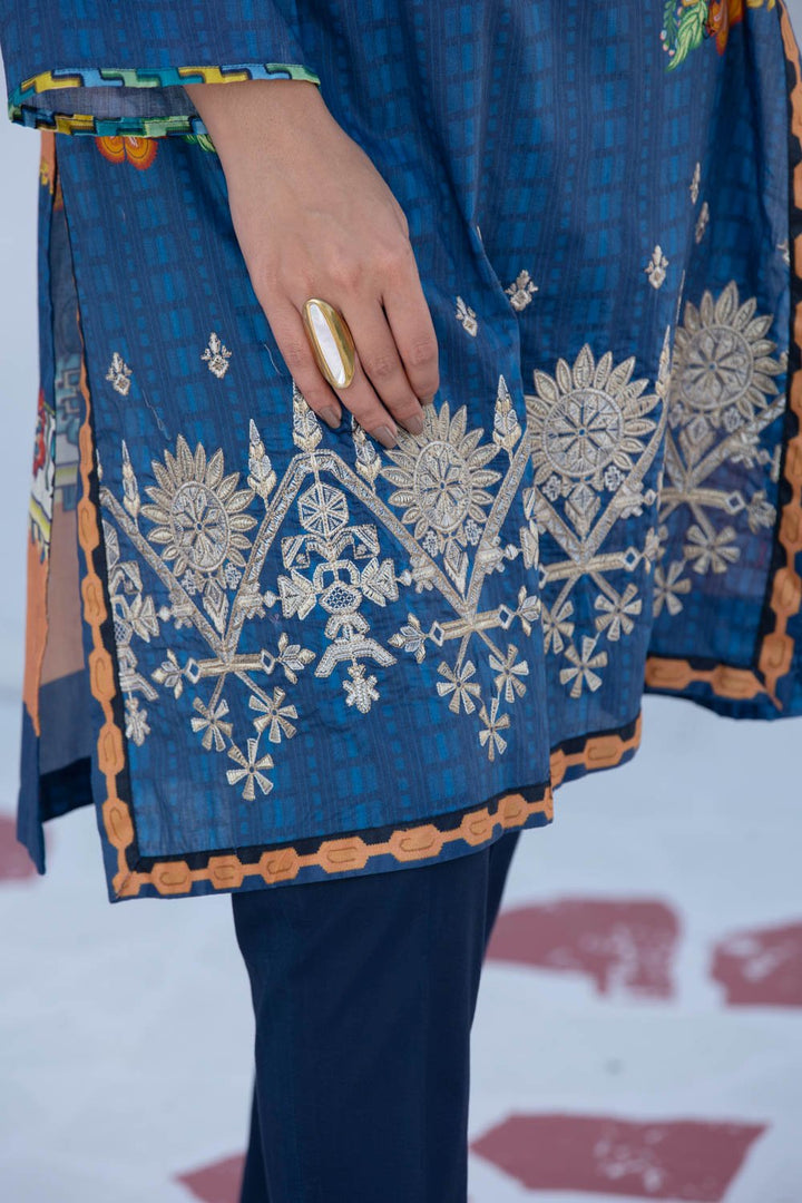 Sapphire- Embroidered Lawn Shirt