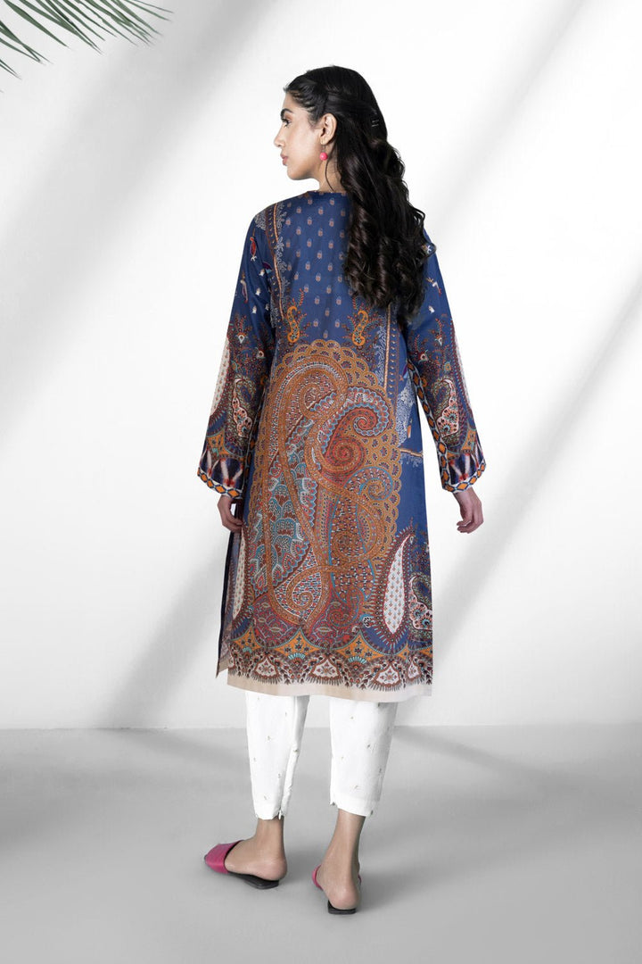 Sapphire-Embroidered Lawn Shirt