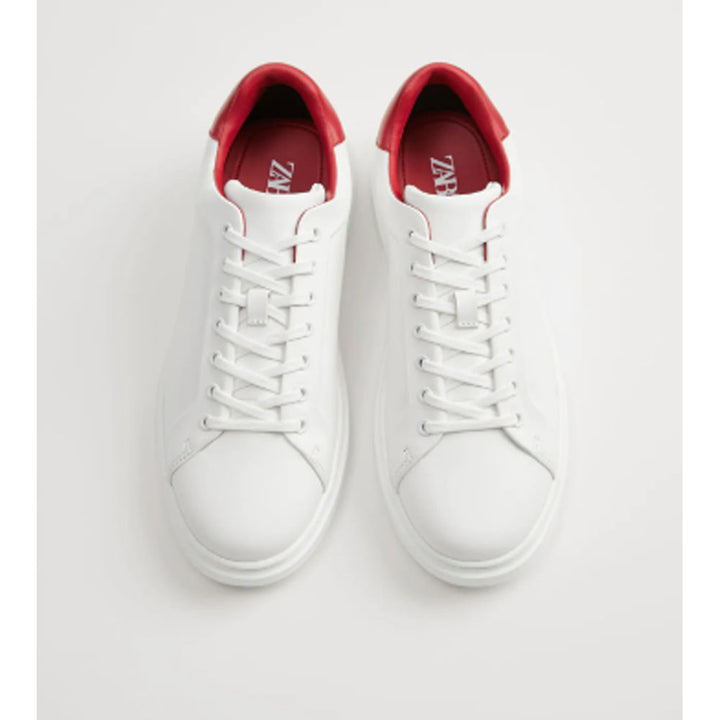 Zara- Contrast Sneakers With Textured Sole