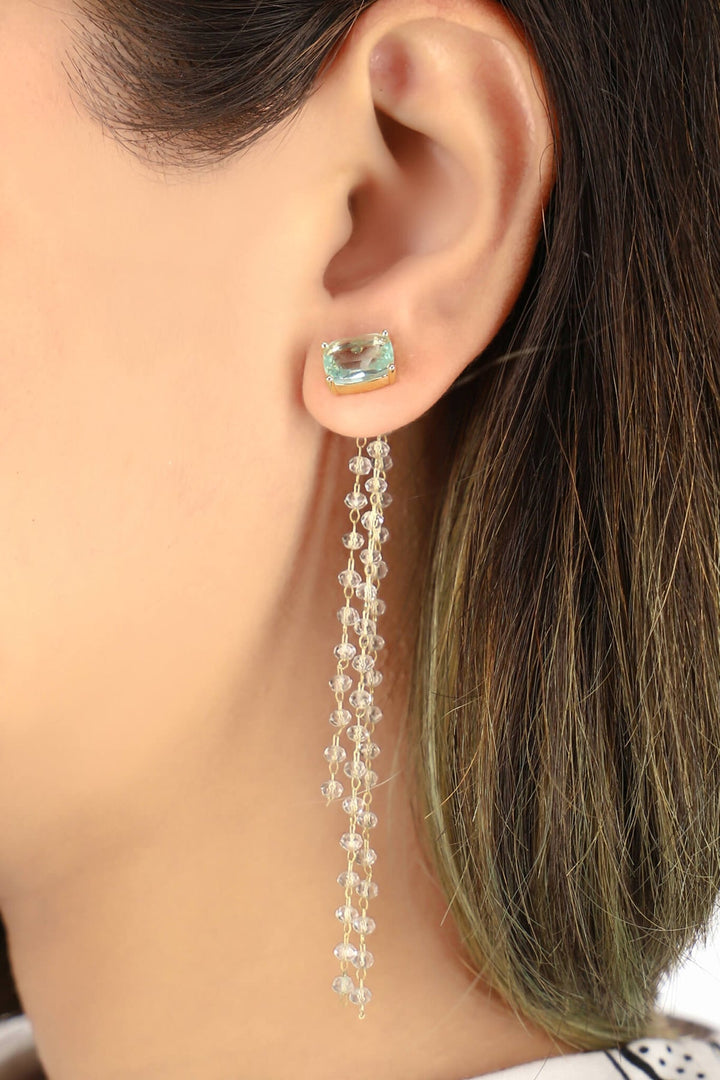 Keshia- Claire Green Beaded Ear Ring