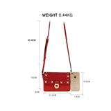 Silk Avenue- AG00718 - Burgundy Flap Twist Lock Cross Body Bag