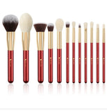 The Original 12 Pcs Premium Quality Professional Make Up Brushes Red
