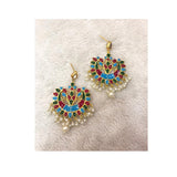 House of Jewels- Indian Earrings Orange/Red Multicolored