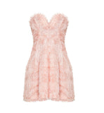 Baby Pink Tassel V Bar Bandeau Skater Dress by Bagallery Deals priced at #price# | Bagallery Deals