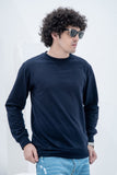 Weave Wardrobe-Men's Basic Plain Solid Sweatshirt - Navy