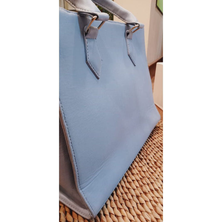 Shein- Mini Leather Sky Blue Tote Bag