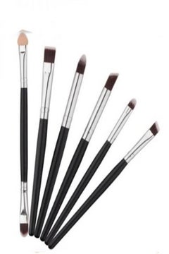 The original 6 Pc Eye Brush Set Black/Sliver