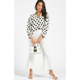Max Fashion- White Solid Mid-Rise Wide Leg Pants with Pin Buckle Belt