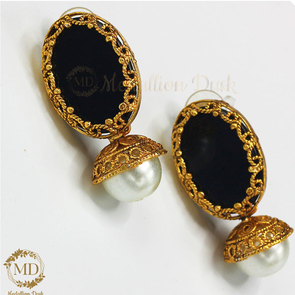 Medallion Dusk- Black Fusion Earrings