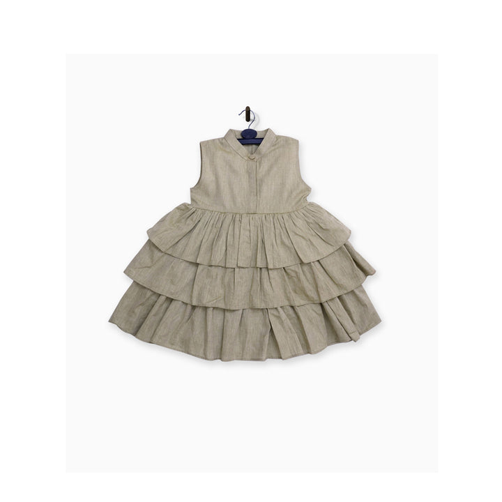 Kids Polo Association- Frilled Frock Green