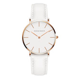 Hannah Martin- CB36 Quartz Watches Women Fashion Watch Elegant Casual Leather Waterproof Wristwatch- White