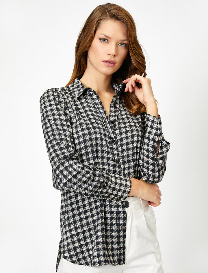 Koton- Patterned Shirt - Black