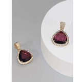 Shein- 16K Gold Plated Zircon & Crystal Decor Drop Earrings