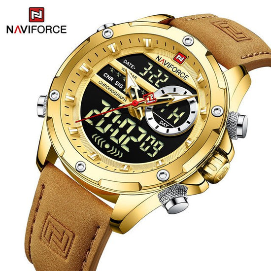 Naviforce - Dual Time Exclusive Collection NF-9208 - Gold Brown