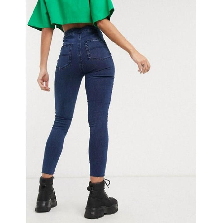 Asos Design- Collusion x002 Jegging With Raw Hem In Blue