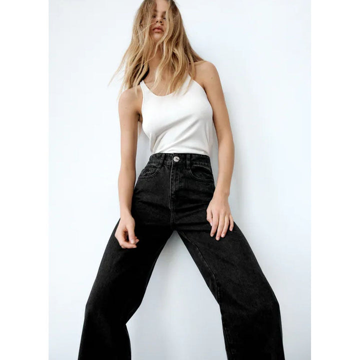 High Waist Track Jeans Zara Zara- Jeans Z1975 High Rise Wide