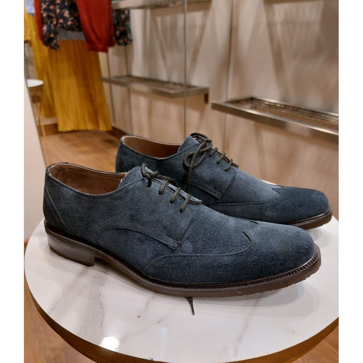 Markals- Blue Semi Brogue Suede