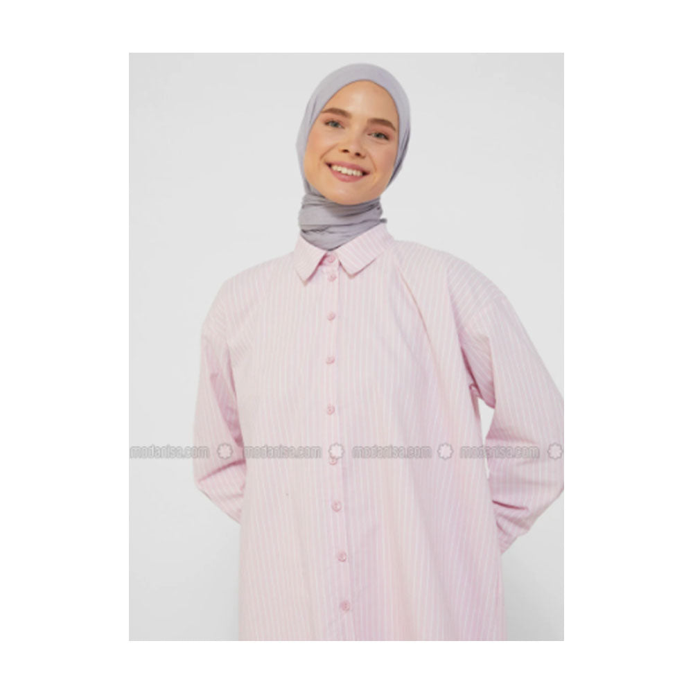 Modanisa CREW NECK UNLINED REFKA - Maxi dress - pink 