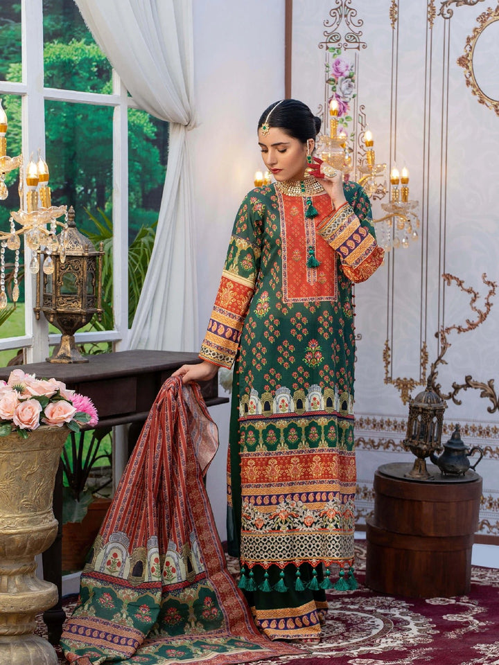 Keshia Jahan Ara – 3 Piece Embroidered Unstitched Luxury Lawn