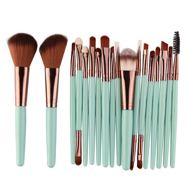 The original 18 Pcs Make Up Brushes Set Green