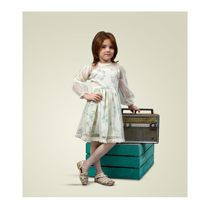 Kids Polo Association- Frilled Frock Off White