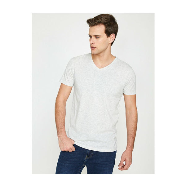 KOTON- V Neck T-Shirt - Grey