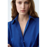 Zara- Poplin Shirt- Ink blue