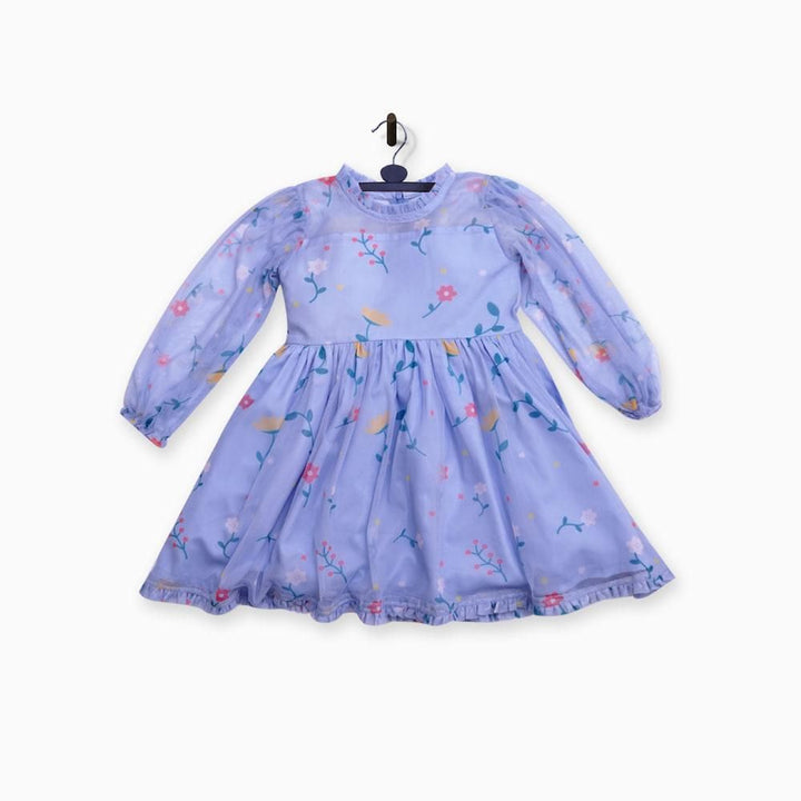 Kids Polo Association- Frilled Frock Blue