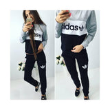 Wf Store- Adidas Panel TrackSuit For Her- Black, Grey & White