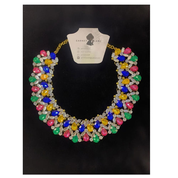 Garnet Lane- Joy Of Gems Statement Neckpiece- MULTICOLURED