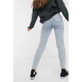 Asos Design- Pull&Bear Slim Mom Stretch Jean in Light Blue