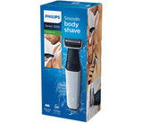 Philips Body groom with foil shaver, 40 min runtime, 8h direct charge, 3mm bi-directional trimming comb, grey color, small closed box