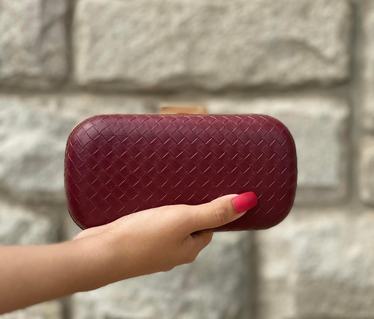 Rabbiya Bags- Maroon Embossed – Bagallery