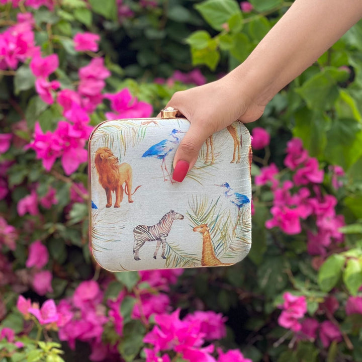 Rabbiya Bags- Animal Printed Square Clutch – Bagallery