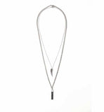 H&M- Men 2-Pack Necklaces- Silver-Colored/Marbled